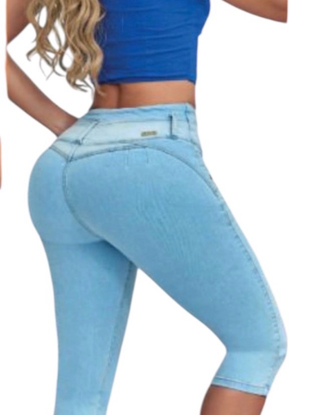 Magic Light Blue High-Waist Cropped Jeans